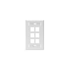 Leviton 42080-6WS 1-Gang Wallplate W/Designation