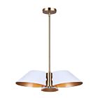 Canarm Daxton ICH1146A03WHG 3-Lights Matte White/Gold Rod Chandelier
