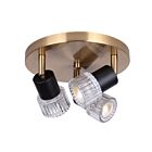 Canarm Elsee ICW1161A03BKG10 3-Lights Matte Black and Gold Track Light