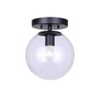 Canarm IFM1029A08BK-CL 1-Light 60W Matte Black Semi Flush Mount