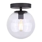 Canarm IFM1029A08BK-CL 1-Light 60W Matte Black Semi Flush Mount