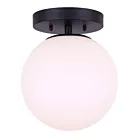 Canarm IFM1029A08BK-FO 1-Light 60W Matte Black Semi Flush Mount