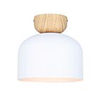 Canarm Caleb IFM1152A09WHW 1-Light Matte White and Faux Wood Flush Mount