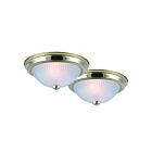 Canarm IFM21103T 1-Light Polished brass 75W Flush Mount Twin Pack
