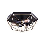 Canarm Ifm676A15Bkg Greer 3-Lights 180W Matte Black Flush Mount