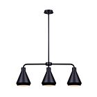 Canarm IPL1020A03BK BYCK 3-Lights 180W Matte Black Rod Pendant