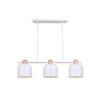 Canarm Caleb IPL1152A03WHW 3-Lights Matte White and Faux Wood Rod Pendant