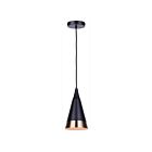Canarm IPL1240A01BKG Noiré 1-Light 60W Matte Black + Gold Pendant