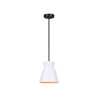 Canarm Arbella IPL2107B01BW 1-Light Matte Black and Matte White 60W Cord Pendant