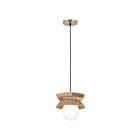 Canarm IPL2153B01NA Kali 1-Light Natural Wood Finish Pendant