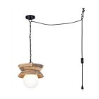 Canarm IPL2271B01NA Maeva 1-Light 25W Natural Wood Pendant