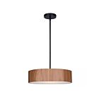 Canarm Dexter IPL318A03BKW16 3-Lights Matte Black and Faux Wood Rod Pendant