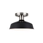 Canarm BELLO ISF1055A01BKN 1 Light Brushed Nickel With Matte Black 60W Semi-Flush Mount