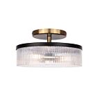 Canarm Jenner ISF1143A03BKG 3-Lights 180W Matte Black and Gold Semi Flush Mount