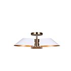 Canarm Daxton ISF1146A03WHG 3-Lights 180W Matte White and GolD Semi Flush Mount
