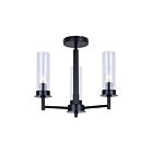 Canarm ISF1205A03BK 3-Lights 180W Matte Black Semi Flush Mount