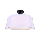 Canarm ISF2266B03BK Siena 180W Matte Black Semi Flush Mount