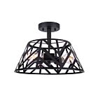 Canarm ISF635B03BK MAUD 3-Lights 180W Matte Black Semi Flush Mount