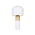 Canarm Caleb ITL1152A18WHW 1-Light Matte White and Faux Wood 60W Table Lamp