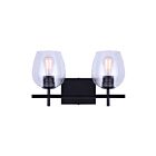 Canarm IVL1019A02BK CAIN 2-Lights 200W Matte Black Incandescent Vanity
