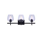 Canarm IVL1019A03BK CAIN 3-Lights 300W Matte Black Incandescent Vanity