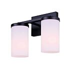 Canarm IVL1234A02BK-FO Britton 2-Lights 200W Matte Black Vanity Light
