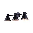 Canarm IVL1237A03BK Albie 3-Lights 180W Matte Black Vanity Light