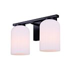 Canarm IVL1241A02BK Bram 2-Lights 60W Matte Black Vanity Light