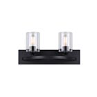Canarm HAMPTON IVL370A02BK-CL 2 Lights Matte Black 120W Vanity