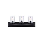 Canarm HAMPTON IVL370A03BK-CL 3 Lights Matte Black 180W Vanity