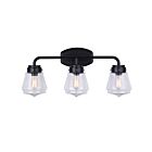 Canarm IVL682A03BK 3-Lights Matte Black Vanity Light