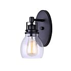 Canarm Ivl705A01Bk Carson 1-Light 100W Matte Black Vanity Light
