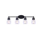 Canarm Ivl705A04Bk Carson 4-Lights 400W Matte Black Vanity Light