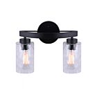 Canarm NEWPORT IVL754A02BK 2-Lights Matte Black Vanity Light