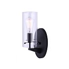 Canarm JONI IVL759A01BK 1-Light Matte Black Vanity Light