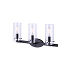 Canarm JONI IVL759A03BK 3-Lights Matte Black Vanity Light