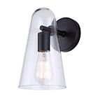Canarm Luisa IWF1144A01BK 1-Light Matte Black Wall Light