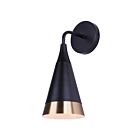 Canarm IWF1240A01BKG Noiré 60W Matte Black and Gold Wall Light