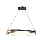 Canarm Yavin LCH283A24BKB Matte Black and Brushed Brown LED Cord Chandelier
