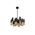 CWI Lighting Anem 1015P26-19-129 Matte Black And Satin Gold 19 Lights 1140W Chandelier