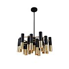 CWI Lighting Anem 1015P26-19-129 Matte Black And Satin Gold 19 Lights 1140W Chandelier
