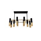 CWI Lighting Anem 1015P32-10-129 Matte Black And Satin Gold 10 Lights 600W Chandelier