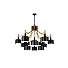 CWI Lighting Corna 1017P32-12-129-A Matte Black And Satin Gold 12 Lights 720W Chandelier