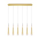 CWI Lighting Andes 1103P40-6-602 Satin Gold 20W LED Cord Chandelier