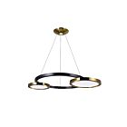 CWI Lighting Deux Lunes 1215P20-2-625 Brass And Pearl Black 12W LED Chandelier