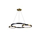 CWI Lighting Deux Lunes 1215P29-2-625 Brass And Pearl Black 16W LED Chandelier