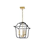 CWI Lighting Tudor 1223P12-3-602 Satin Gold And Black 3 Lights 180W Pendant