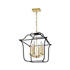 CWI Lighting Tudor 1223P20-6-602 Satin Gold And Black 6 Lights 360W Chandelier