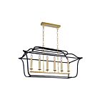 CWI Lighting Tudor 1223P36-6-602 Satin Gold And Black 6 Lights 360W Chandelier