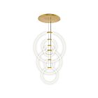 CWI Lighting Hoops 1273P35-6-602-R Satin Gold 6 Lights 420W LED Chandelier